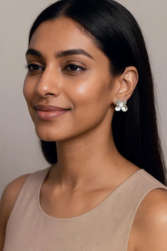 Silver Bloom Earrings