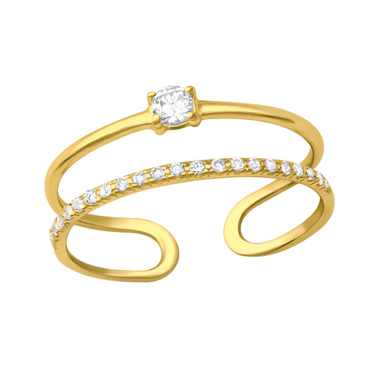 Open Double Line Ring